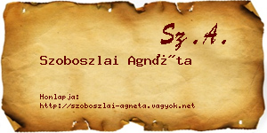 Szoboszlai Agnéta névjegykártya